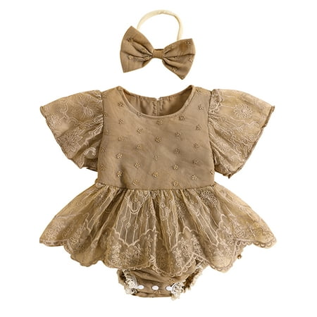 Toddler Baby Girl Romper Dress with Headband 2pcs Clothing Suit Floral Lace Short Sleeve Bodysuits Set Summer Clothes Outfits
Toddler Baby Girl Romper Dress with Headband 2pcs Clothing Suit Floral Lace Short Sleeve Bodysuits Set Summer Clothes Outfits