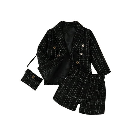 Kids Toddler Baby Girl Fall Winter Clothes Long Sleeve Open Front Jacket Top Shorts Pants Bag 3PCS Outfits Set
Kids Toddler Baby Girl Fall Winter Clothes Long Sleeve Open Front Jacket Top Shorts Pants Bag 3PCS Outfits Set
