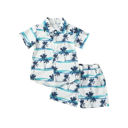 Peyakidsaa Kids Toddler Boy Summer Hawaiian Clothes Set Tree Print Short Sleeve Lapel Button Shirt + Shorts
Peyakidsaa Kids Toddler Boy Summer Hawaiian Clothes Set Tree Print Short Sleeve Lapel Button Shirt + Shorts