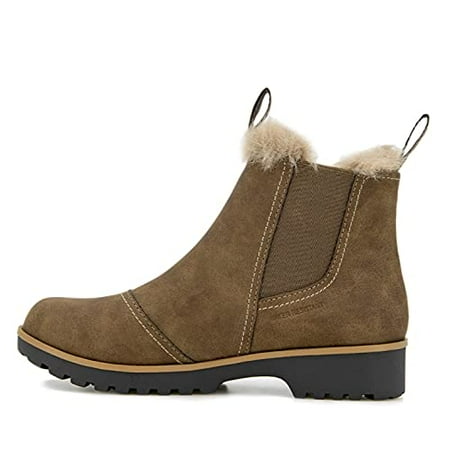 JBU by Jambu Women s Eagle-Water Resistant Chelsea Boot Brown/Fur 6.5