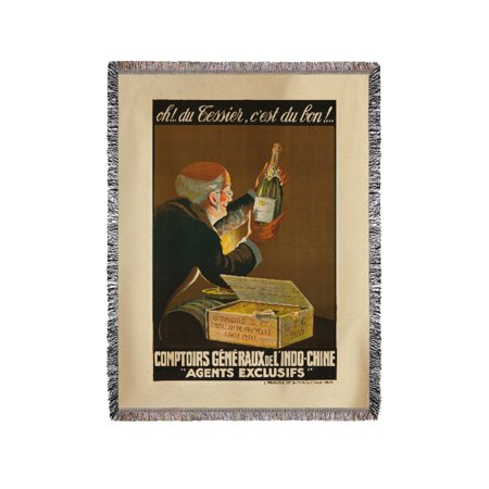 Tessier Vintage Poster France c. 1900 (60x80 Woven Chenille Yarn Blanket)