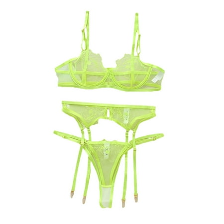 LSFYSZD 3Pcs Women Lingerie Set Sheer Adjustable Spaghetti Strap V-Neck Bra + Thongs + Waistband Garters Suit for Girls Yellow
LSFYSZD 3Pcs Women Lingerie Set Sheer Adjustable Spaghetti Strap V-Neck Bra + Thongs + Waistband Garters Suit for Girls Yellow