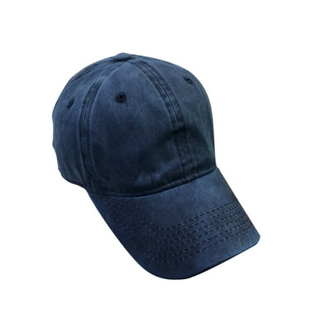 Fashion Washed Dyed Cotton Twill Low Profile Adjustable Baseball (Navy Blue)