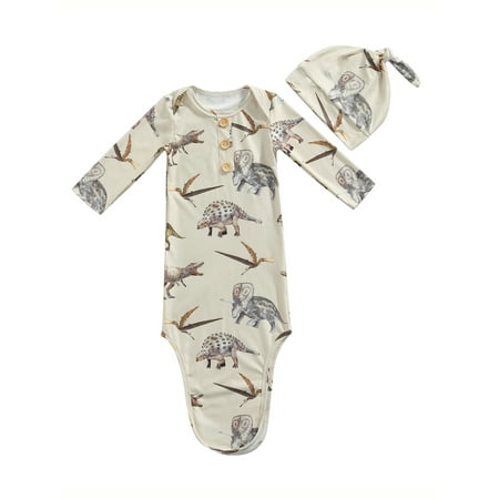 Nokpsedcb Infant Baby Girl Boy 2PCS Sleepwear Fall Pjs Dinosaur Print Sleeping Bags Cotton Homewear Beige 0-3 Months
Nokpsedcb Infant Baby Girl Boy 2PCS Sleepwear Fall Pjs Dinosaur Print Sleeping Bags Cotton Homewear Beige 0-3 Months