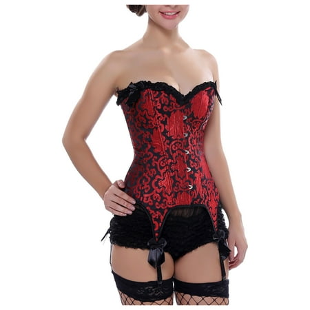 Women s Shapewear Bodysuits Printed Lace Up Back Underbust Underwear Corset Body Shapers Red S
Women s Shapewear Bodysuits Printed Lace Up Back Underbust Underwear Corset Body Shapers Red S