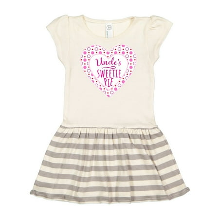 Inktastic Uncle s Sweetie Pie with Pink Hearts Gift Toddler Girl Dress