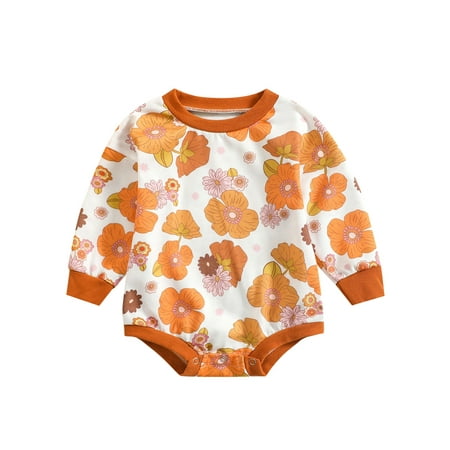 Toddler Infant Baby Girl Romper Long Sleeve Round Neck Flower Print Buttons Casual Short Jumpsuit for Spring Fall
Toddler Infant Baby Girl Romper Long Sleeve Round Neck Flower Print Buttons Casual Short Jumpsuit for Spring Fall