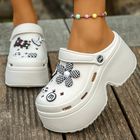 Women Chunky Platform Sandals 2024 Summer Soft Thick Sole Diy Clogs Garden Shoes Woman Closed Toe Non-Slip Beach Slides Sandals White flower 37-38
Women Chunky Platform Sandals 2024 Summer Soft Thick Sole Diy Clogs Garden Shoes Woman Closed Toe Non-Slip Beach Slides Sandals White flower 37-38