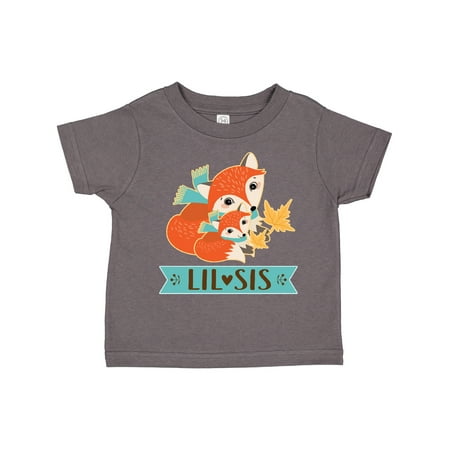 Inktastic Little Sister Woodland Fox Girls Gift Toddler Toddler Girl T-Shirt