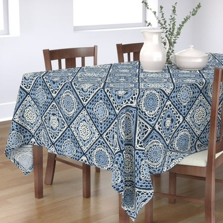 Cotton Sateen Tablecloth 70 x 108 - Vintage Coastal Blue Granny Square Crochet Print Custom Table Linens by Spoonflower
Cotton Sateen Tablecloth 70 x 108 - Vintage Coastal Blue Granny Square Crochet Print Custom Table Linens by Spoonflower