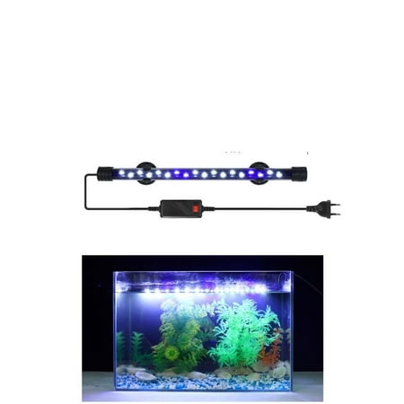 

90-260V Waterproof Planted Underwater Decor Submersible Lamp Freshwater Aquatic Plant Plants Grow Lights Aquarium LED Light Fish Tank Light Aquarium Lamps 28CM BLUE WHITE LIGHT US PLUG