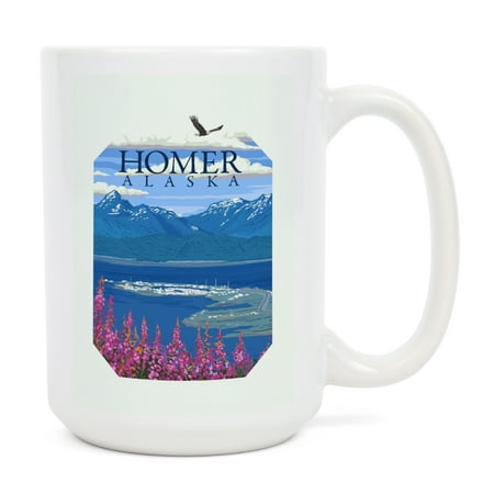 15 fl oz Ceramic Mug Homer Alaska Contour Dishwasher & Microwave Safe