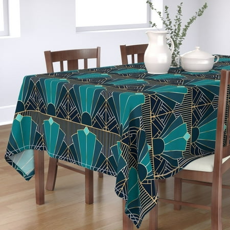 Cotton Sateen Tablecloth 70 Square - Teal Art Deco Navy Faux Gold Look 1920S Flapper Geometric Tile Print Custom Table Linens by Spoonflower
Cotton Sateen Tablecloth 70 Square - Teal Art Deco Navy Faux Gold Look 1920S Flapper Geometric Tile Print Custom Table Linens by Spoonflower