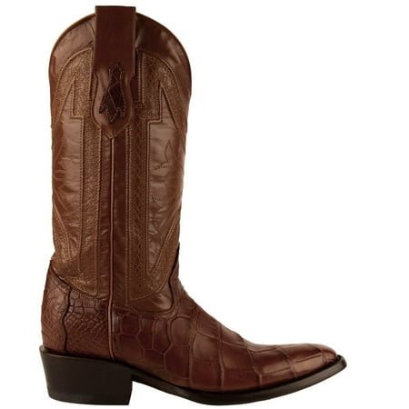 Ferrini Mens Stallion Alligator Round Toe Casual Boots Mid Calf