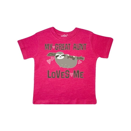 Inktastic My Great Aunt Loves Me Sloth Gift Toddler Toddler Girl T-Shirt