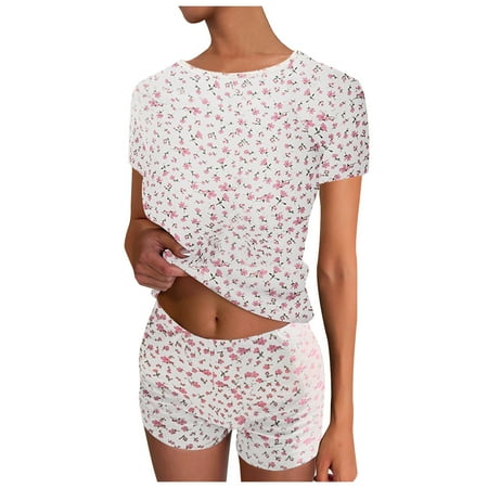 Womens Pajamas Outfits Floral Two Piece Outfit Sets for Women Sleepwear Homewear Lounge Workout Yoga Set Suits
Womens Pajamas Outfits Floral Two Piece Outfit Sets for Women Sleepwear Homewear Lounge Workout Yoga Set Suits