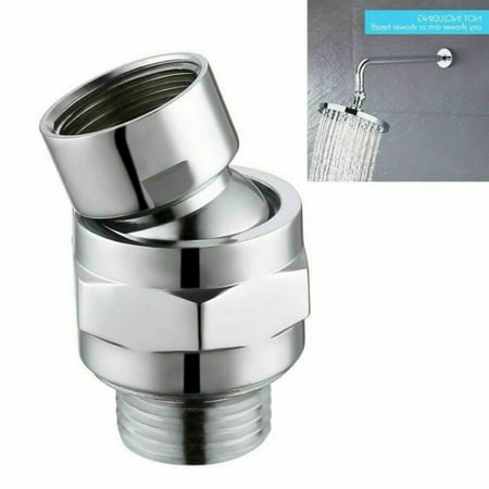 Brushed Nickel Ball Joint Shower Arm Head Angle Adjustable Swivel Adapter Chrome