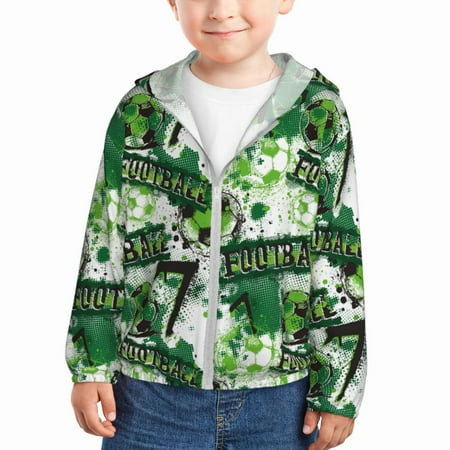 Qekee Football 7 Print UPF 50+ Kids Sun-Protective Hooded Long Sleeve Rash Guard for Fishing Water Beach Sports -5 Years
Qekee Football 7 Print UPF 50+ Kids Sun-Protective Hooded Long Sleeve Rash Guard for Fishing Water Beach Sports -5 Years