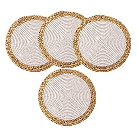 Fennco Styles Hand-Woven White Color Heat Resistant Cotton Rope 12-inch Placemats 4 Piece Count
Fennco Styles Hand-Woven White Color Heat Resistant Cotton Rope 12-inch Placemats 4 Piece Count