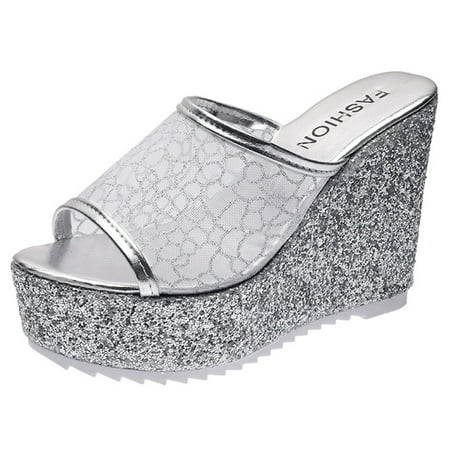 mesh Slope heel Sandals for Women Summer Womens Ladies Wedge Platform Slippers Casual Peep Toe Slip On Shoes Silver
mesh Slope heel Sandals for Women Summer Womens Ladies Wedge Platform Slippers Casual Peep Toe Slip On Shoes Silver