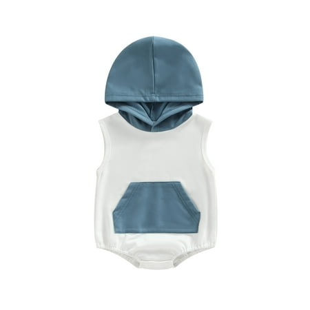 IZhansean Newborn Baby Boys Girls Summer Clothes Sleeveless Hoodie Romper Bodysuit with Kangroo Pocket Infant Outfits Blue White 0-3 Months
IZhansean Newborn Baby Boys Girls Summer Clothes Sleeveless Hoodie Romper Bodysuit with Kangroo Pocket Infant Outfits Blue White 0-3 Months