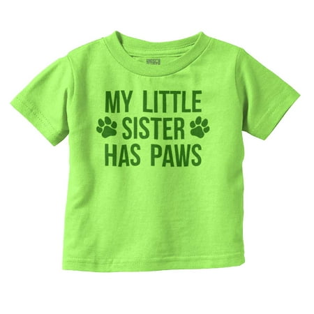 Little Sister Has Paws Cute Dog Pet Toddler Boy Girl T Shirt Infant Toddler Brisco Brands 24M
Little Sister Has Paws Cute Dog Pet Toddler Boy Girl T Shirt Infant Toddler Brisco Brands 24M