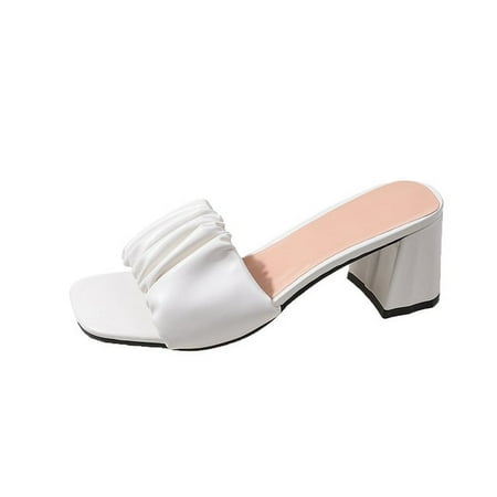 Slippers Women Summer Chunky Heel Fashion Pleated Square Toe Women Sandals Casual Elegant Ladies Dress Shoes
Slippers Women Summer Chunky Heel Fashion Pleated Square Toe Women Sandals Casual Elegant Ladies Dress Shoes