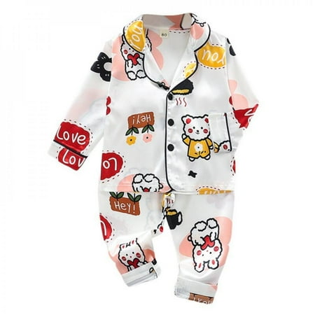 SweetCandy Autumn Toddler Satin Sleepwear Long-sleeved Pijama Trousers Children Pajamas Suit Cartoon Long Nightwear Kids Home Service
SweetCandy Autumn Toddler Satin Sleepwear Long-sleeved Pijama Trousers Children Pajamas Suit Cartoon Long Nightwear Kids Home Service