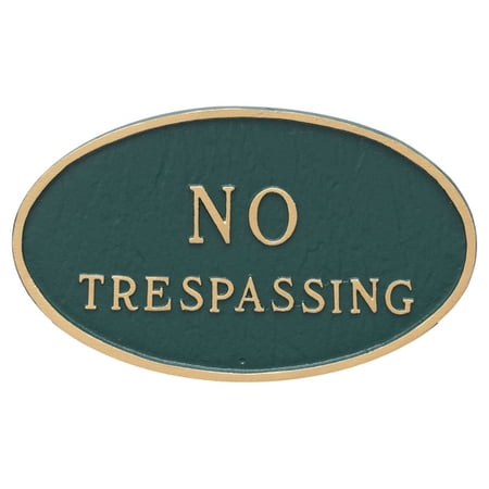 Montague Metal Products No Trespassing Oval Wall Plaque