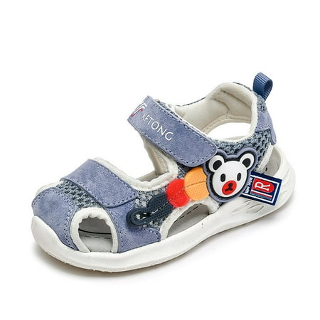Toyella Summer Boy Hollow Baotou Beach Velcro Casual Leather Cartoon Baby Sandals Shen Jinghui 25yards