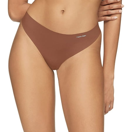 Calvin Klein Womens Invisibles Thong Multipack Panty Large Chestnut