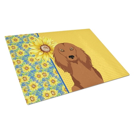 Summer Sunflowers Longhair Red Dachshund Glass Cutting Board Large 12 in x 15 in
Summer Sunflowers Longhair Red Dachshund Glass Cutting Board Large 12 in x 15 in