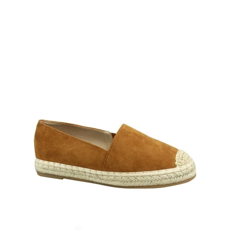 Expo-17 Women s Comfort Espadrille Slip On Round Toe Flat Shoes ( Tan 7.5 )