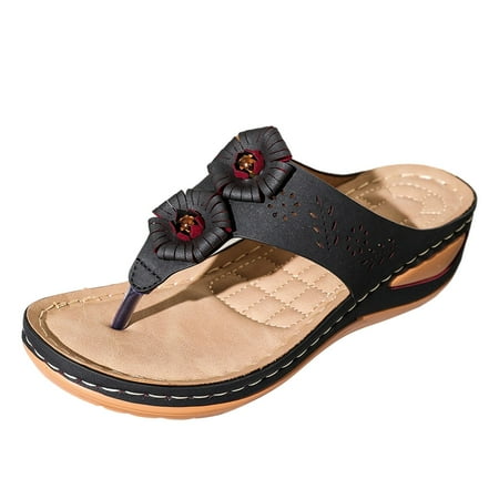 WEAIXIMIUNG Women Sandals Wide Width Ladies Shoes Wedge Platform Thong Sandals Casual Shoes Beach Shoes Light Soft Sole Thong Flower Flip Flops Black 41
WEAIXIMIUNG Women Sandals Wide Width Ladies Shoes Wedge Platform Thong Sandals Casual Shoes Beach Shoes Light Soft Sole Thong Flower Flip Flops Black 41