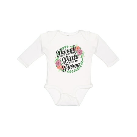 Inktastic Though She Be but Little She is Fierce with Flower Circle Illustration Gift Baby Girl Long Sleeve Bodysuit
Inktastic Though She Be but Little She is Fierce with Flower Circle Illustration Gift Baby Girl Long Sleeve Bodysuit