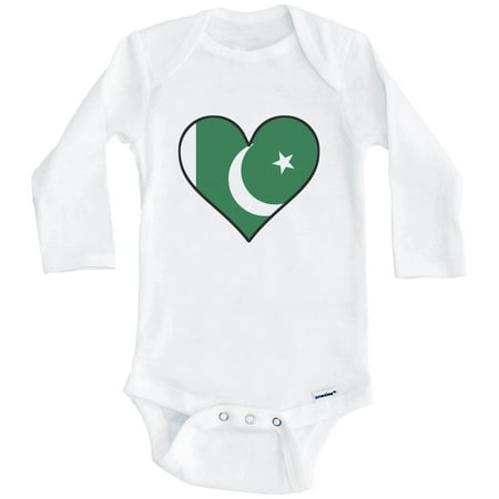 Pakistani Flag Baby Bodysuit - Cute Pakistani Flag Heart - Pakistan Baby Bodysuit (Long Sleeve) 0-3 Months White
Pakistani Flag Baby Bodysuit - Cute Pakistani Flag Heart - Pakistan Baby Bodysuit (Long Sleeve) 0-3 Months White
