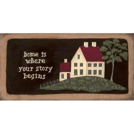 Tangletown Fine Art Home is Where Stories Begin by Jo Moulton Poster Frame - 14 x 28 x 1.5 in.