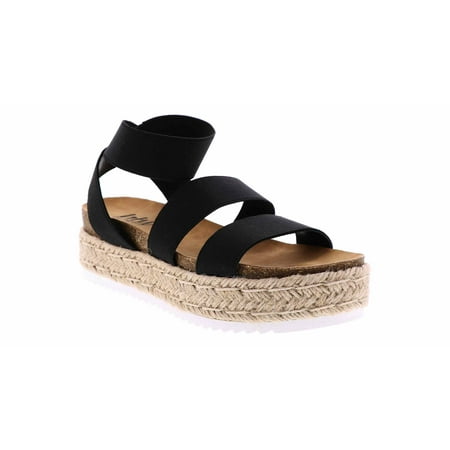 BTW Larkin Elastic Flatform Sandal Black