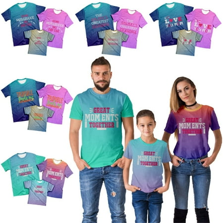 Mother s Day Girls Crewneck Short Sleeve T-Shirts Crew Shirt & Top Plus Size Men