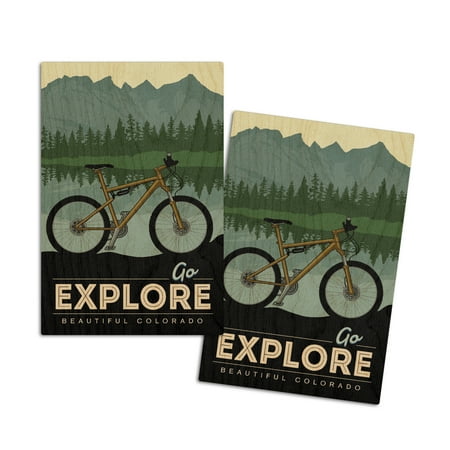 Colorado Go Explore Bike (4x6 Birch Wood Postcards 2-Pack Stationary Rustic Home Wall Decor)
Colorado Go Explore Bike (4x6 Birch Wood Postcards 2-Pack Stationary Rustic Home Wall Decor)