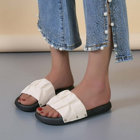 HAOTAGS Womens Flat Sandals Wide Single Band Slippers Open Toe Slip On Casual Summer Beach Shoes
HAOTAGS Womens Flat Sandals Wide Single Band Slippers Open Toe Slip On Casual Summer Beach Shoes