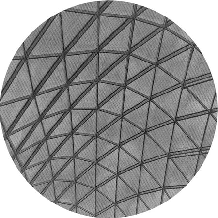 Ahgly Company Indoor Round Patterned Gray Dolphin Gray Area Rugs 8 Round