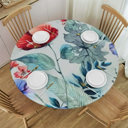 Tllo0ord Round Fitted Tablecloth Poppy Flower Eucalyptus Leaves Summer Blue Red Floral Waterproof Table Cloth Table Cover with Elastic Edged for Outdoor Parties 42-46
Tllo0ord Round Fitted Tablecloth Poppy Flower Eucalyptus Leaves Summer Blue Red Floral Waterproof Table Cloth Table Cover with Elastic Edged for Outdoor Parties 42-46