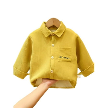 MarinaVida Kids Autumn Corduroy Shirts Toddler Boy Solid Color Long Sleeve Lapel Casual Coat with Button
MarinaVida Kids Autumn Corduroy Shirts Toddler Boy Solid Color Long Sleeve Lapel Casual Coat with Button