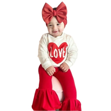 Peyakidsaa Toddler Baby Girls Valentine s Day Outfits Cotton Sweatshirt Flare Bell Bottom Pants 1-5 Years
Peyakidsaa Toddler Baby Girls Valentine s Day Outfits Cotton Sweatshirt Flare Bell Bottom Pants 1-5 Years