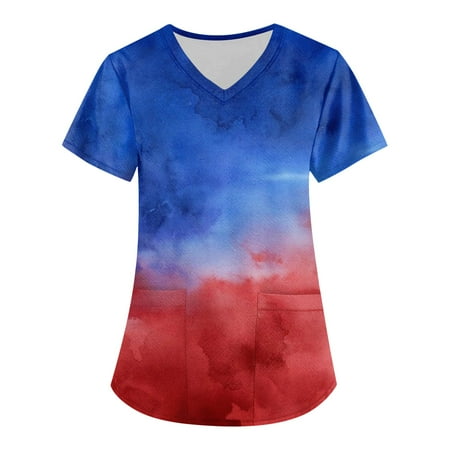 American Flag Print Shirts Plus Size Retro Independence Day Printed Scrub Working Uniform Tops For Women Cross V-Neck Short Sleeve Fun T-Shirts Workwear Tee With Pockets Red 3X-Large
American Flag Print Shirts Plus Size Retro Independence Day Printed Scrub Working Uniform Tops For Women Cross V-Neck Short Sleeve Fun T-Shirts Workwear Tee With Pockets Red 3X-Large
