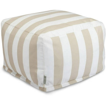 Majestic Home Goods Vertical Stripe Ottoman, Indoor/Outdoor