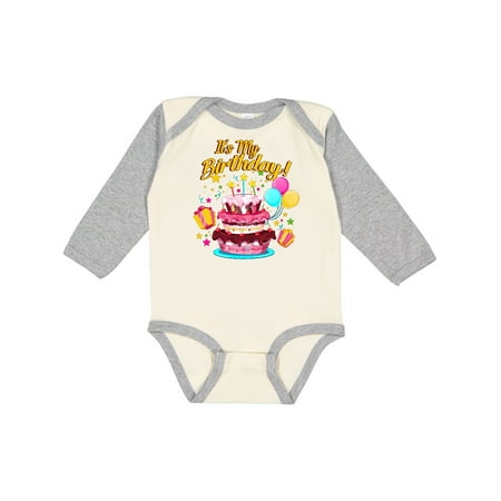 Inktastic It s My Birthday Gift Baby Boy or Baby Girl Long Sleeve Bodysuit