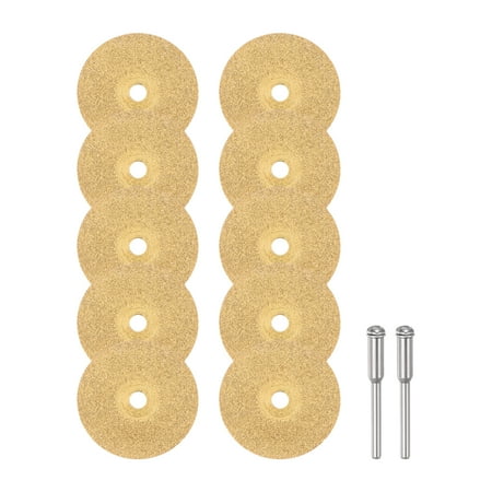 Uxcell 10pack Diamond Cutting Wheel 22mm Titanium Coating Cut Off Discs with 2pack 3mm Mandrel
Uxcell 10pack Diamond Cutting Wheel 22mm Titanium Coating Cut Off Discs with 2pack 3mm Mandrel