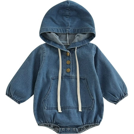 PIKADINGNIS Infant Baby Boy Girl Denim Jumpsuit Western Long Sleeve Hooded Jeans Romper Bodysuit with Pocket Fall Winter Clothes
PIKADINGNIS Infant Baby Boy Girl Denim Jumpsuit Western Long Sleeve Hooded Jeans Romper Bodysuit with Pocket Fall Winter Clothes
